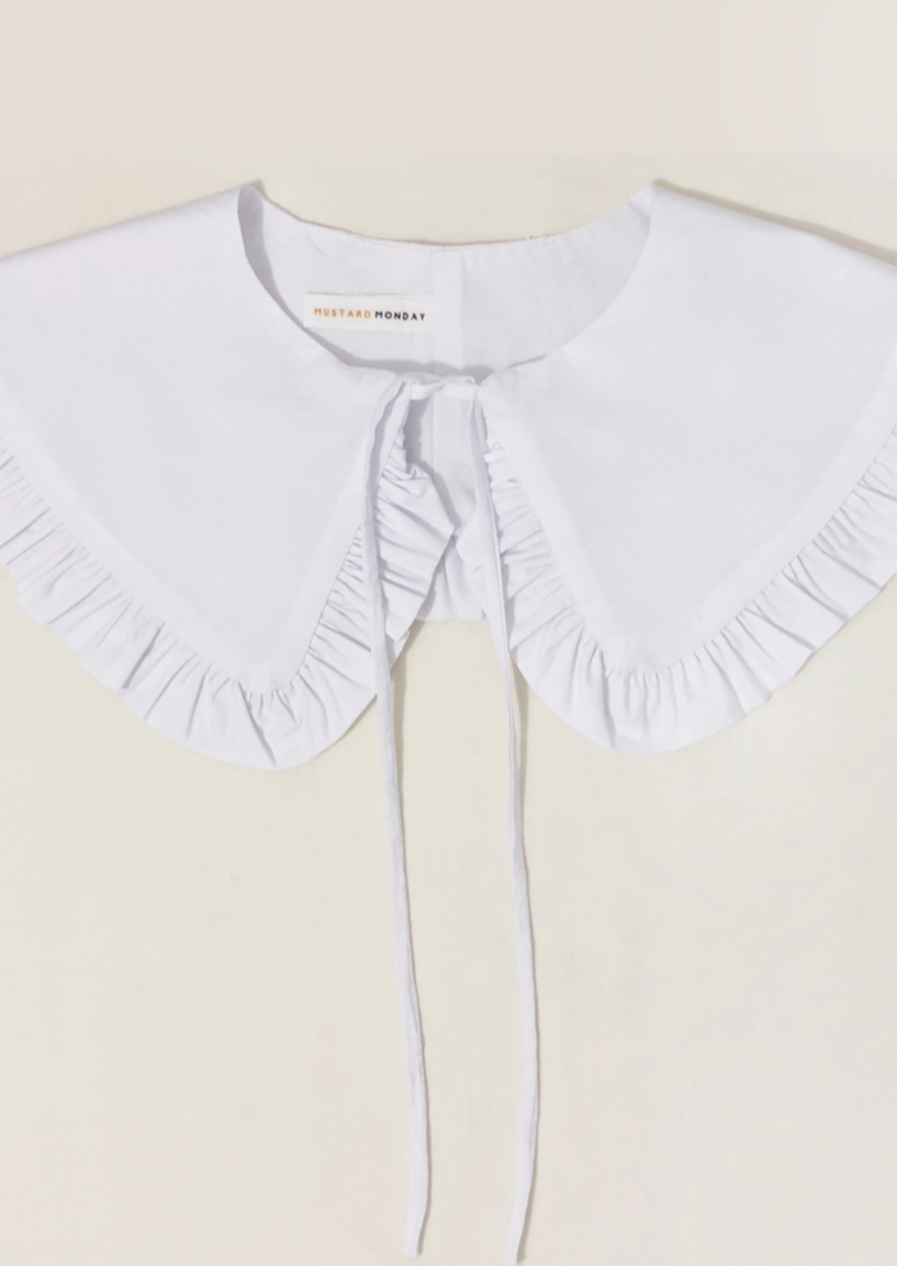 White Cotton Removable Collar