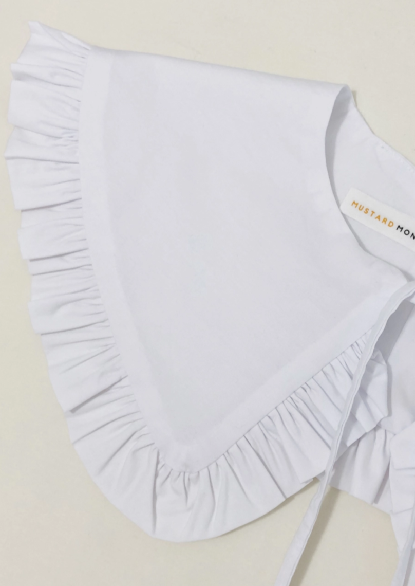 White Cotton Removable Collar