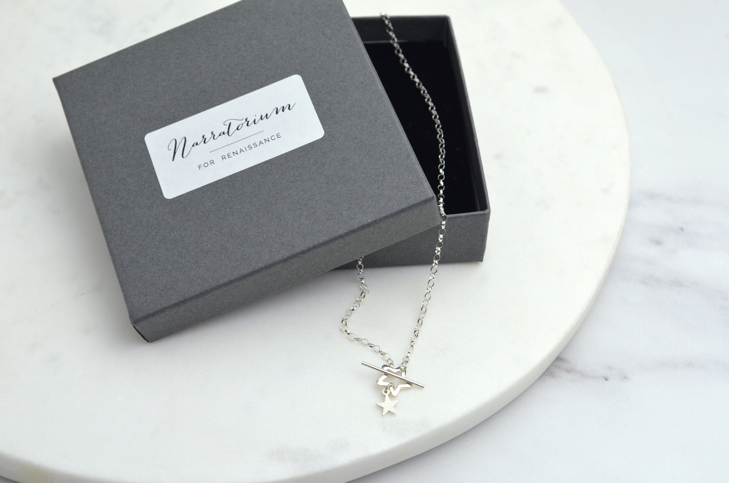 Sterling Silver Star Toggle Necklace