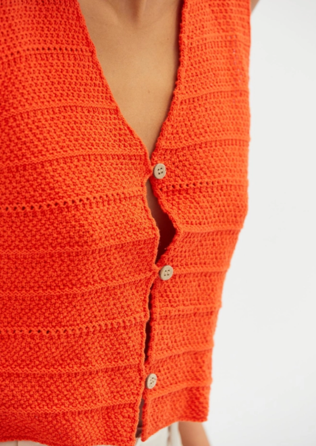 Red V Neck Vest Sweater