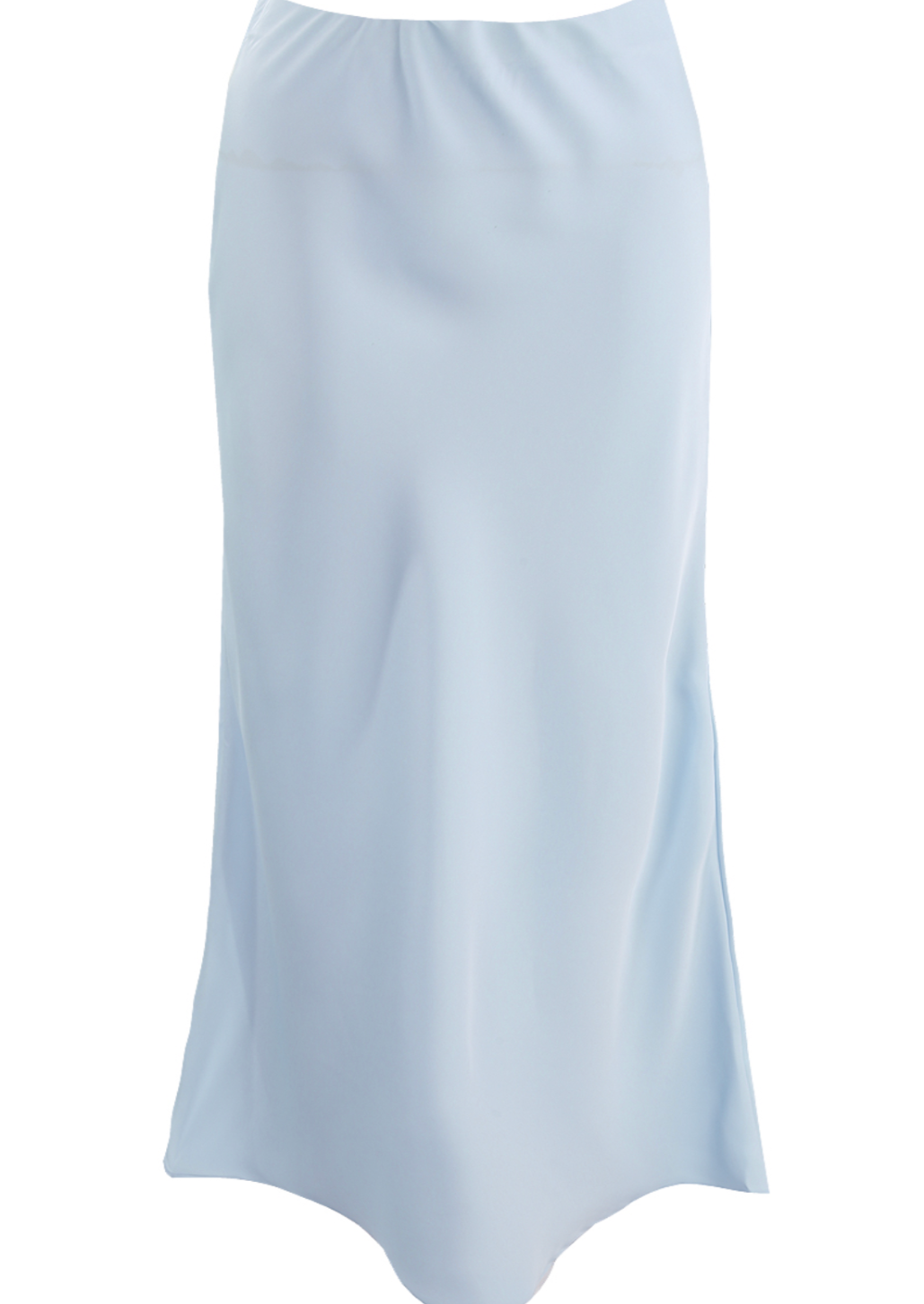 Blue Satin Bias Cut Flowing Maxi Skirt