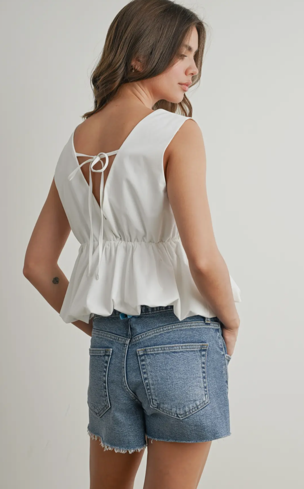 Bubble Hem Peplum Top