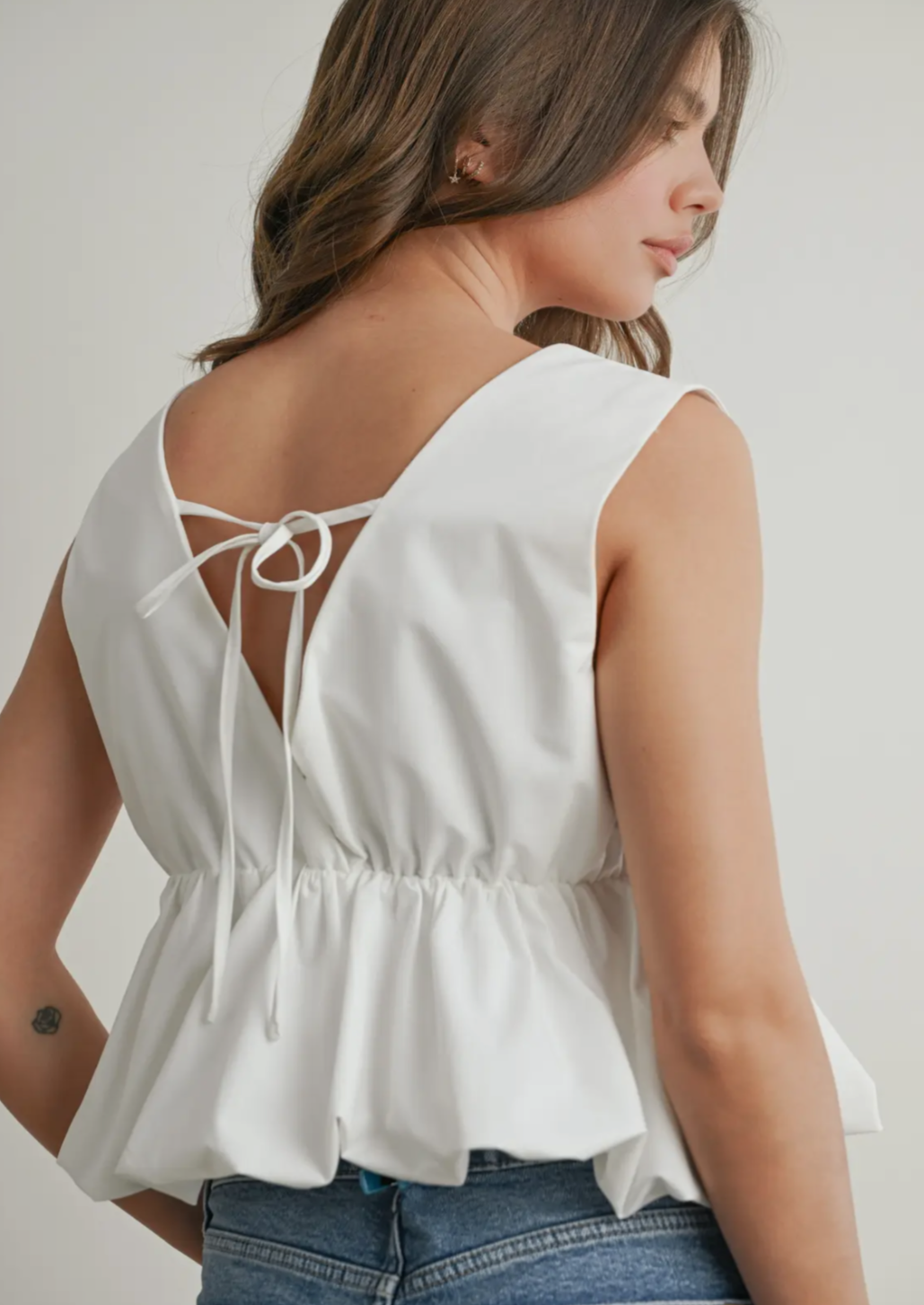 Bubble Hem Peplum Top