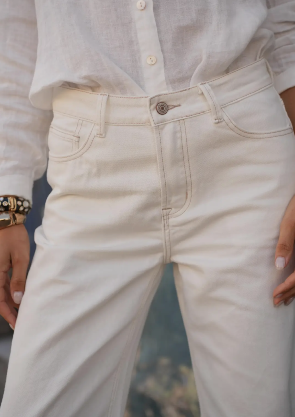White Rachel Wide Leg Jean