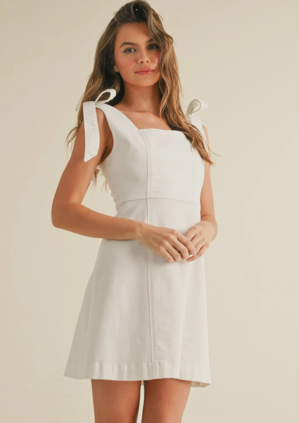 Cotton Tie On Sleeve Dress