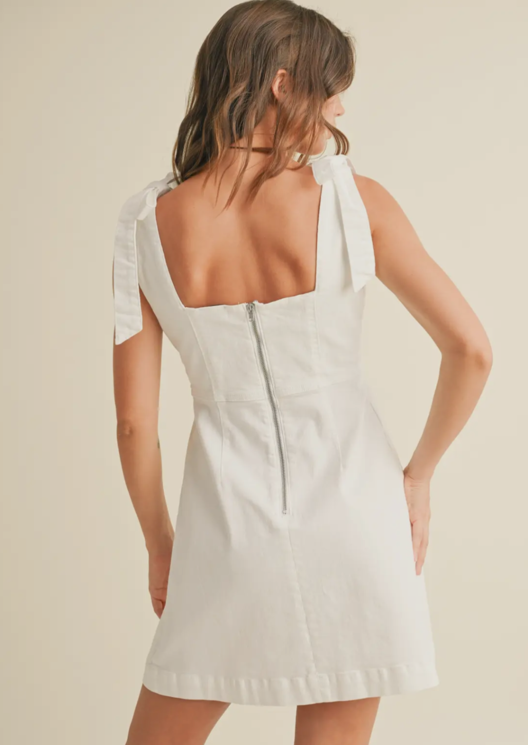 Cotton Tie On Sleeve Dress
