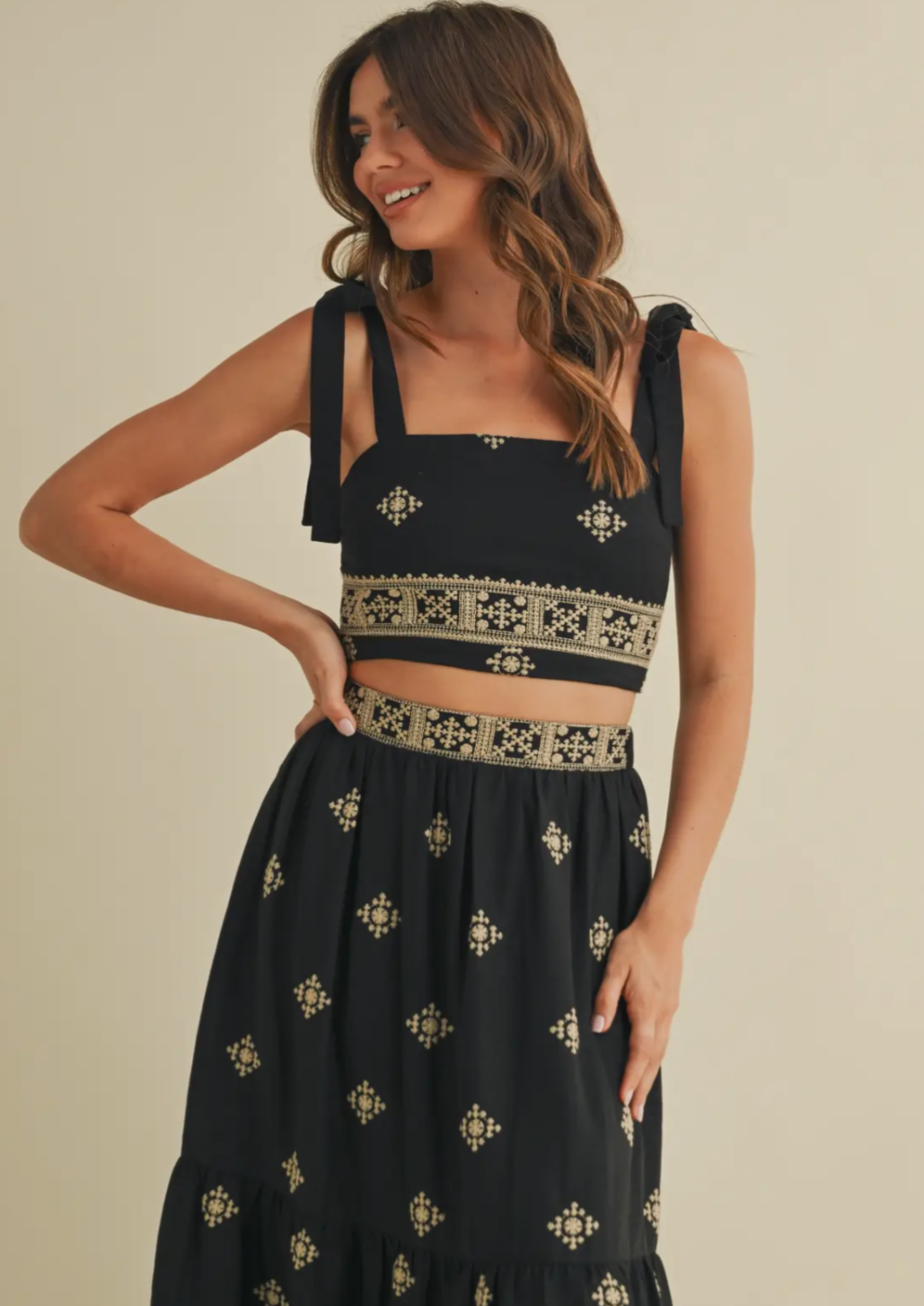 Embroidery Tie Up Top
