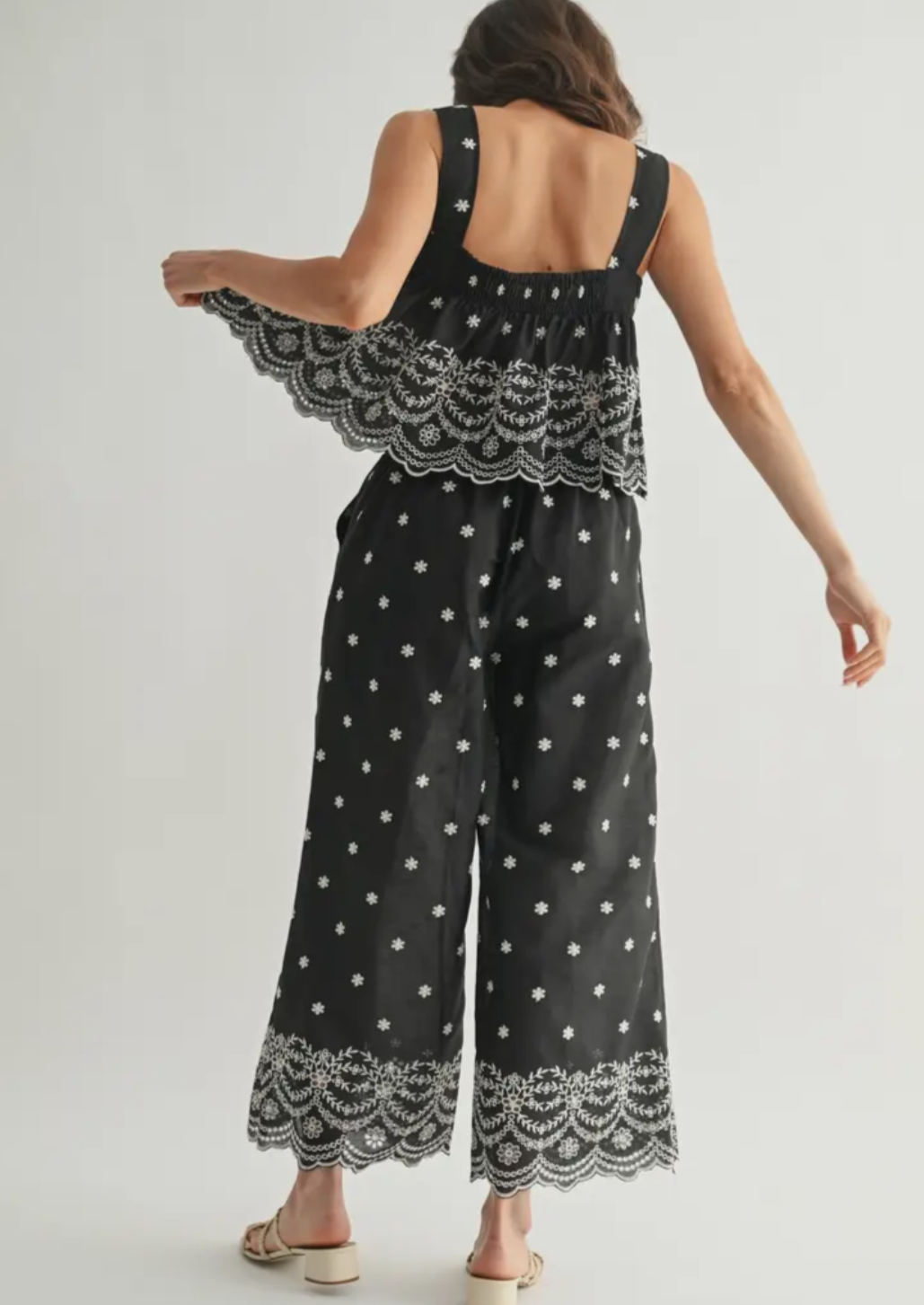 Embroidery Elasticated Trousers