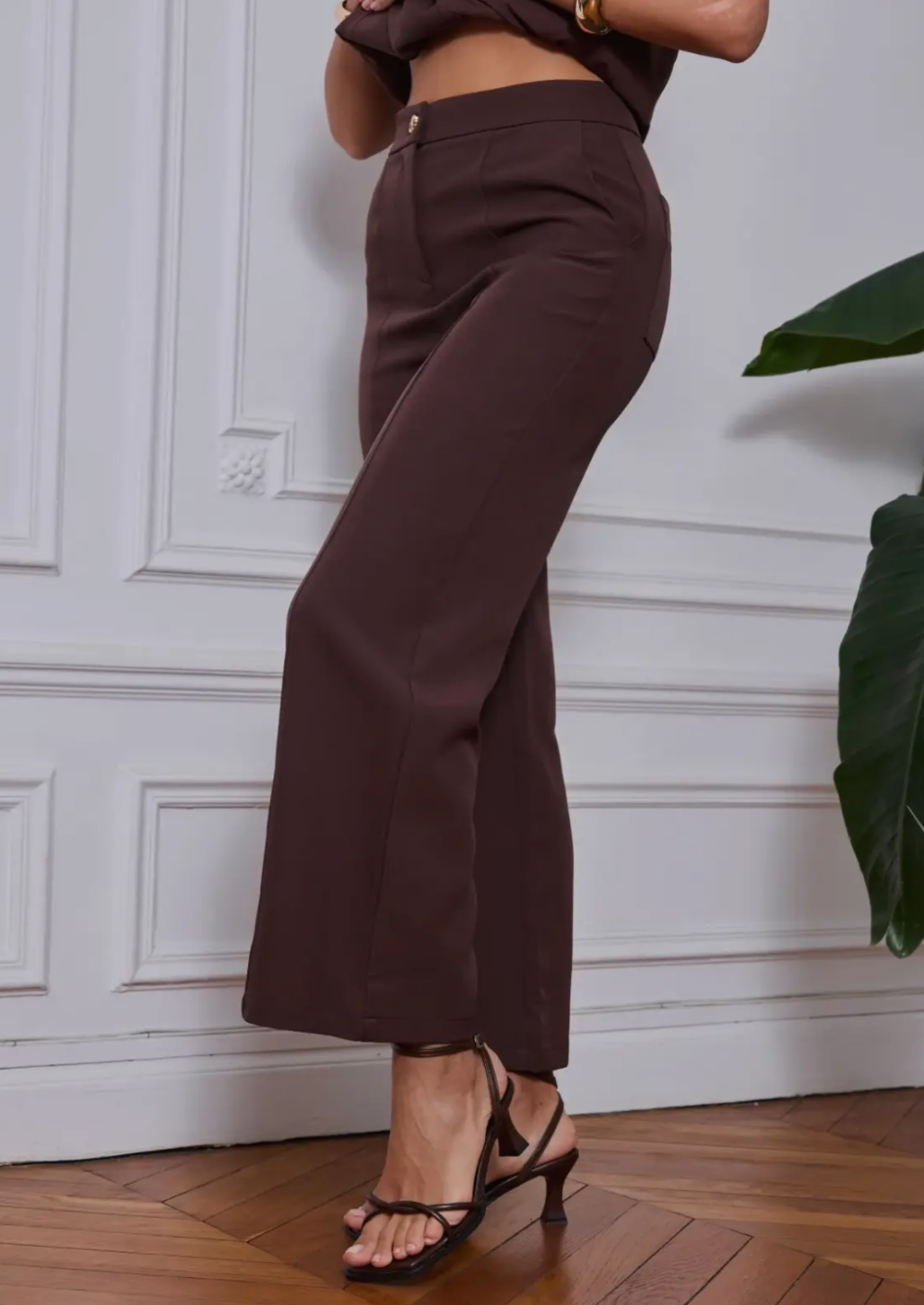 Chocolate Straight Leg Trousers
