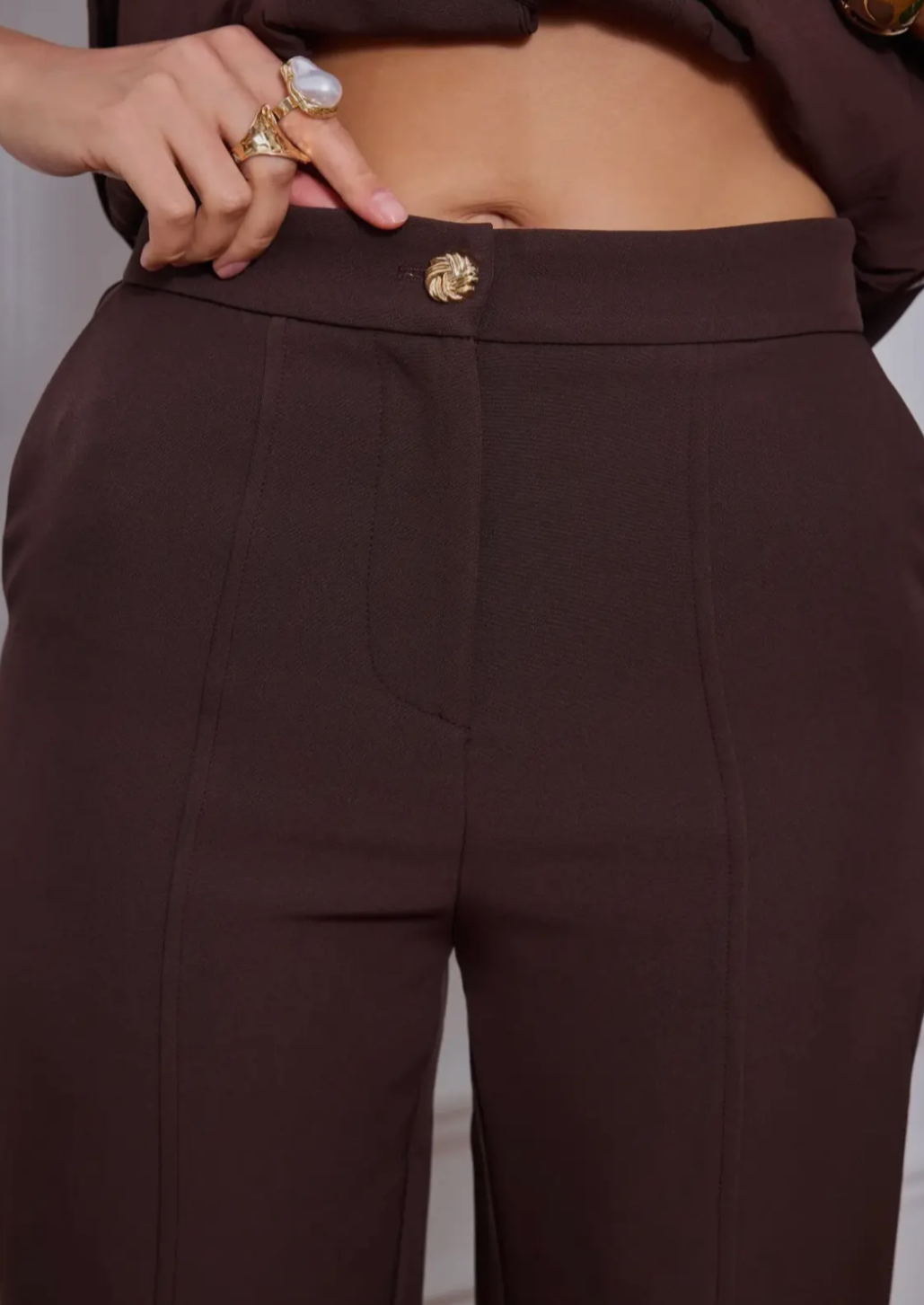 Chocolate Straight Leg Trousers