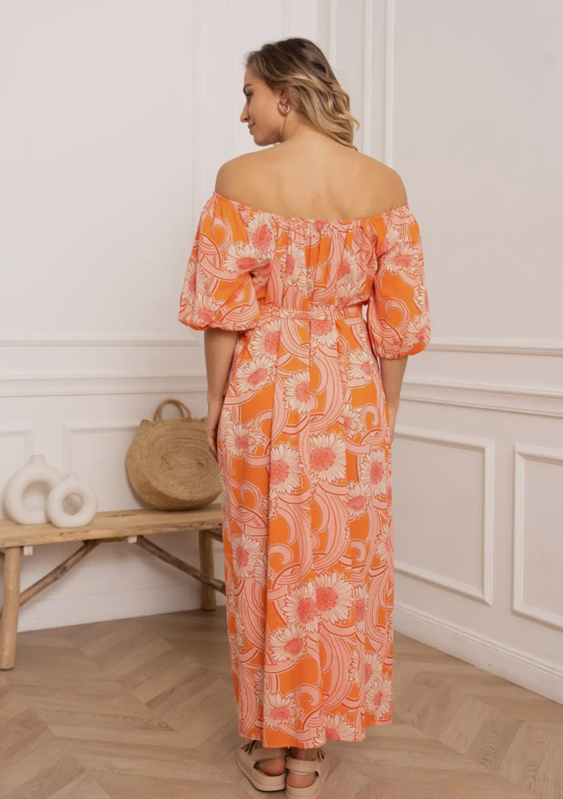 Orange Blossom Printed Cotton Dress