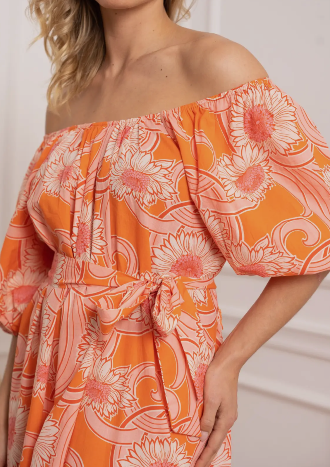 Orange Blossom Printed Cotton Dress