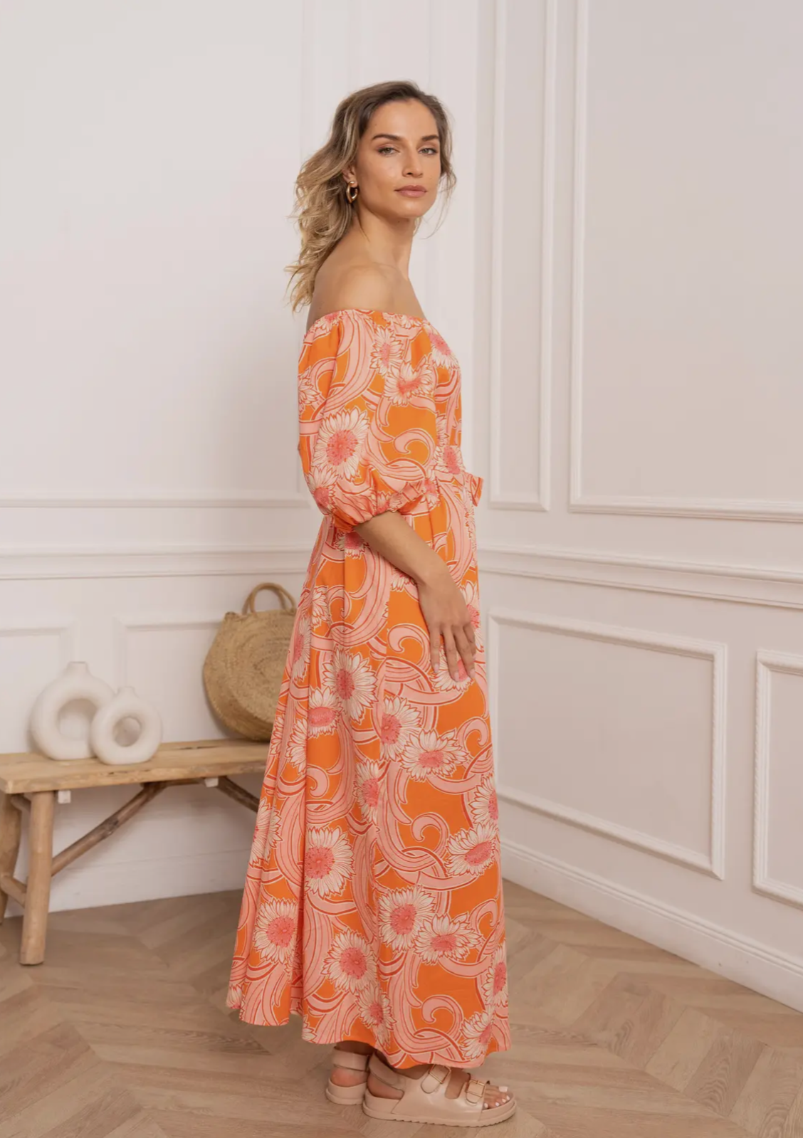 Orange Blossom Printed Cotton Dress