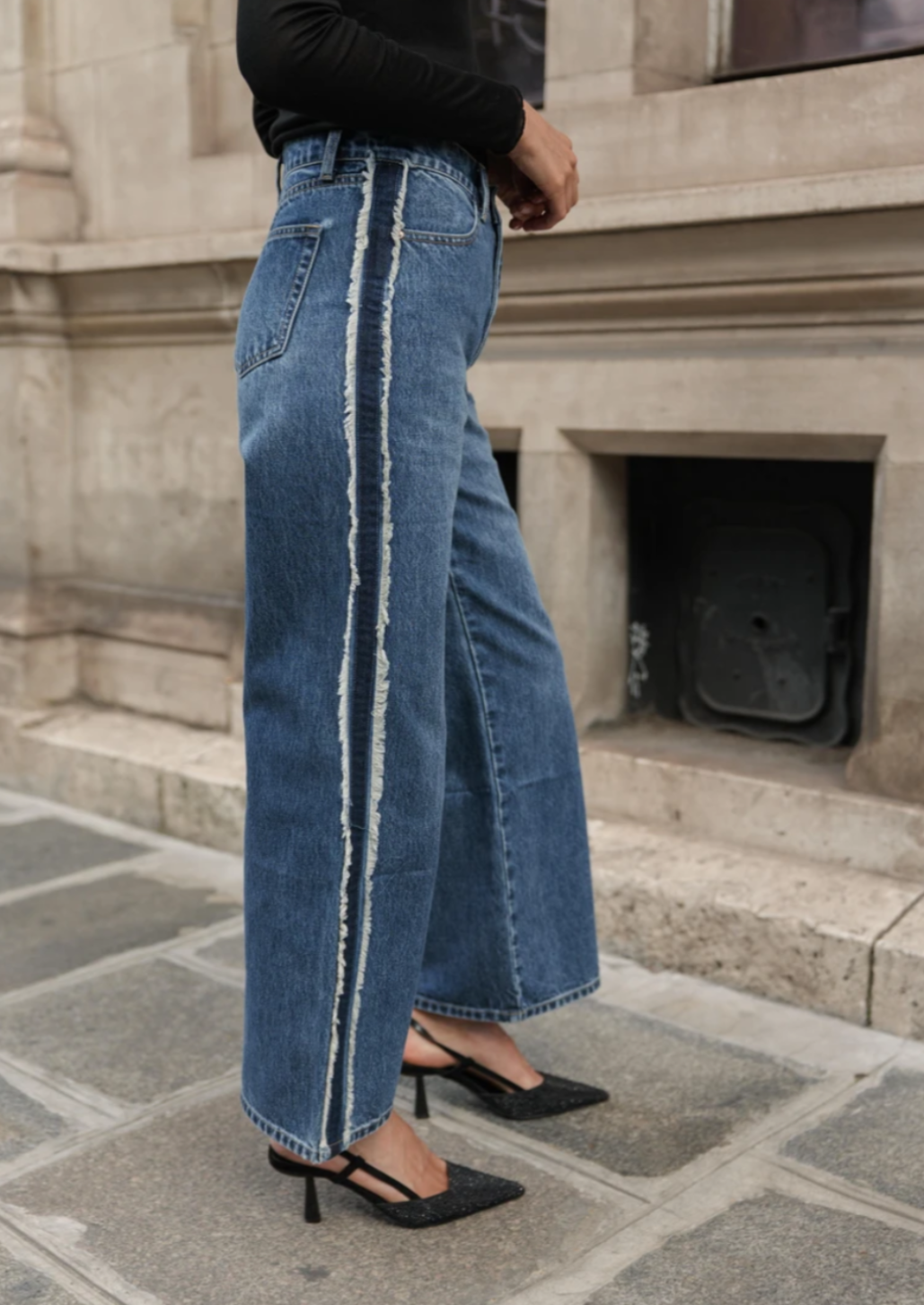 Sawyer Straight Leg jean with side fringe