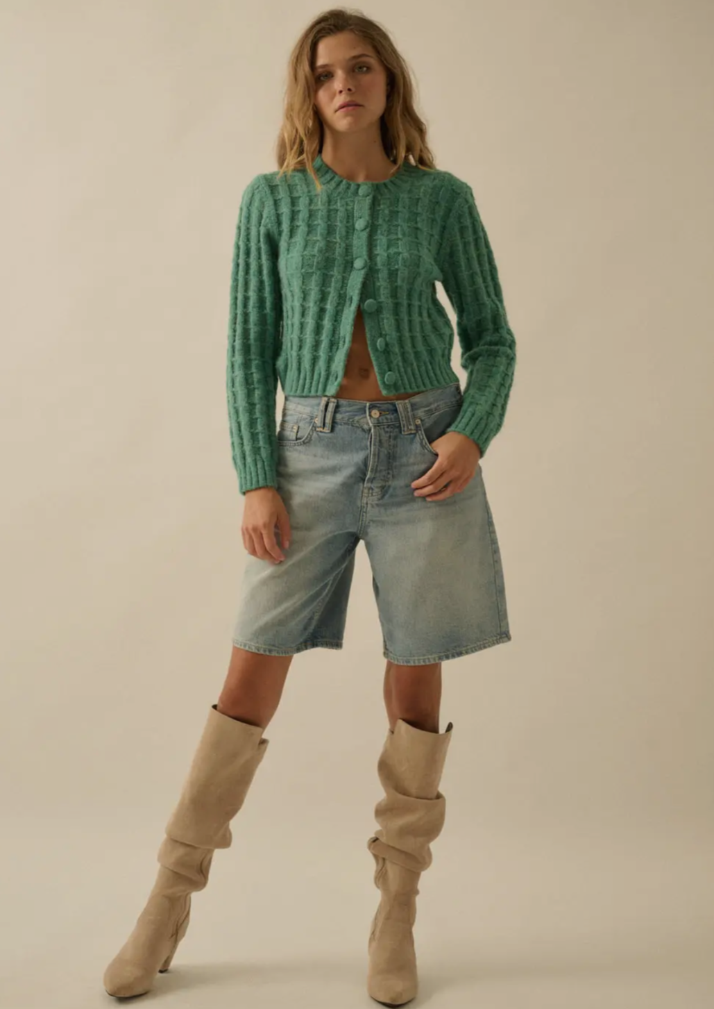 Alice Button Up Green Cardigan