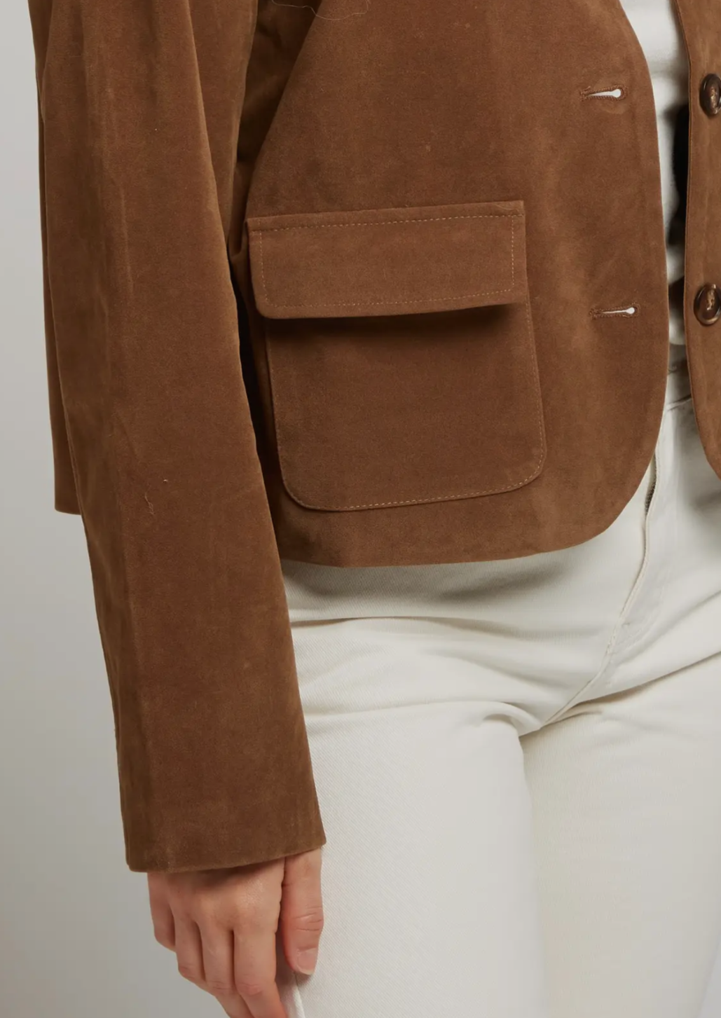 Short Suede Camel Jacket