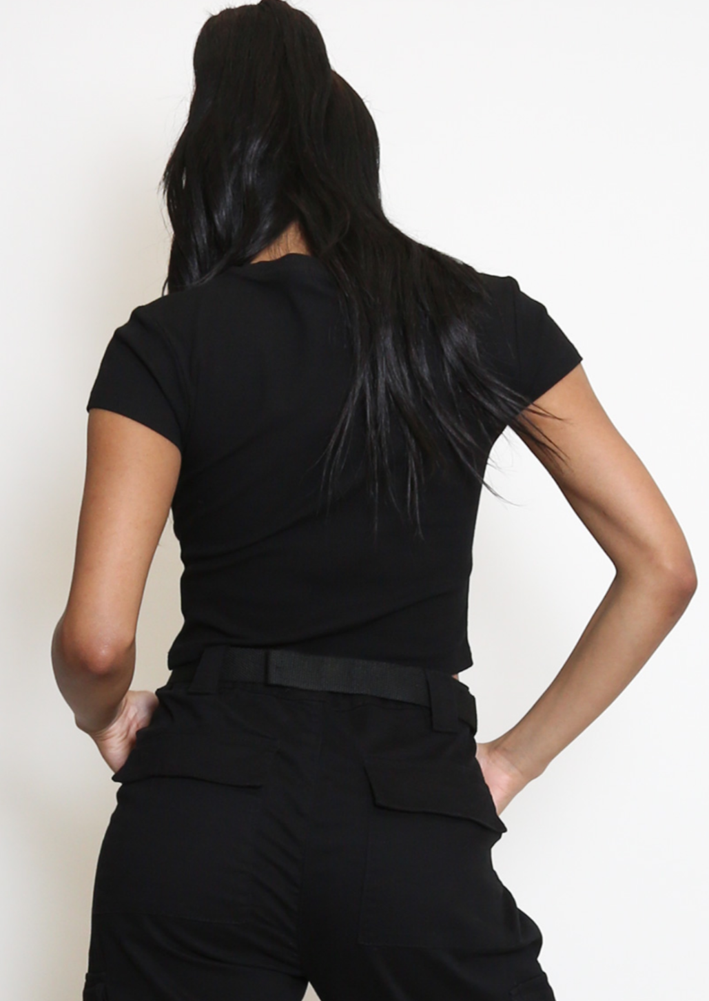 Black Ribbed T Shirt