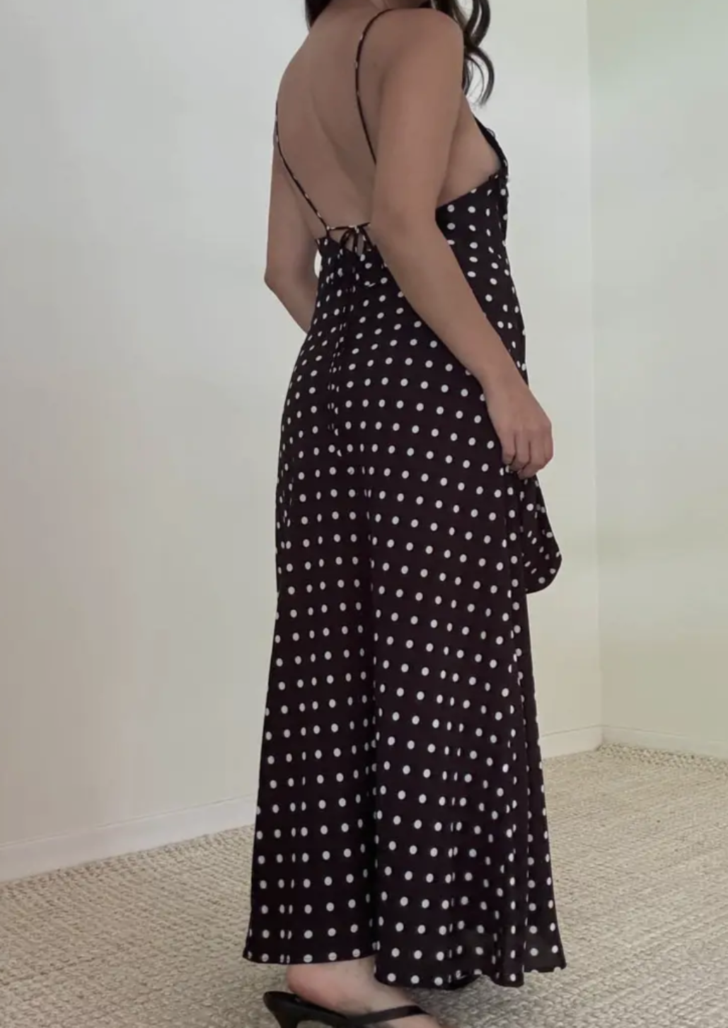Polka Dot Chiffon Maxi Dress