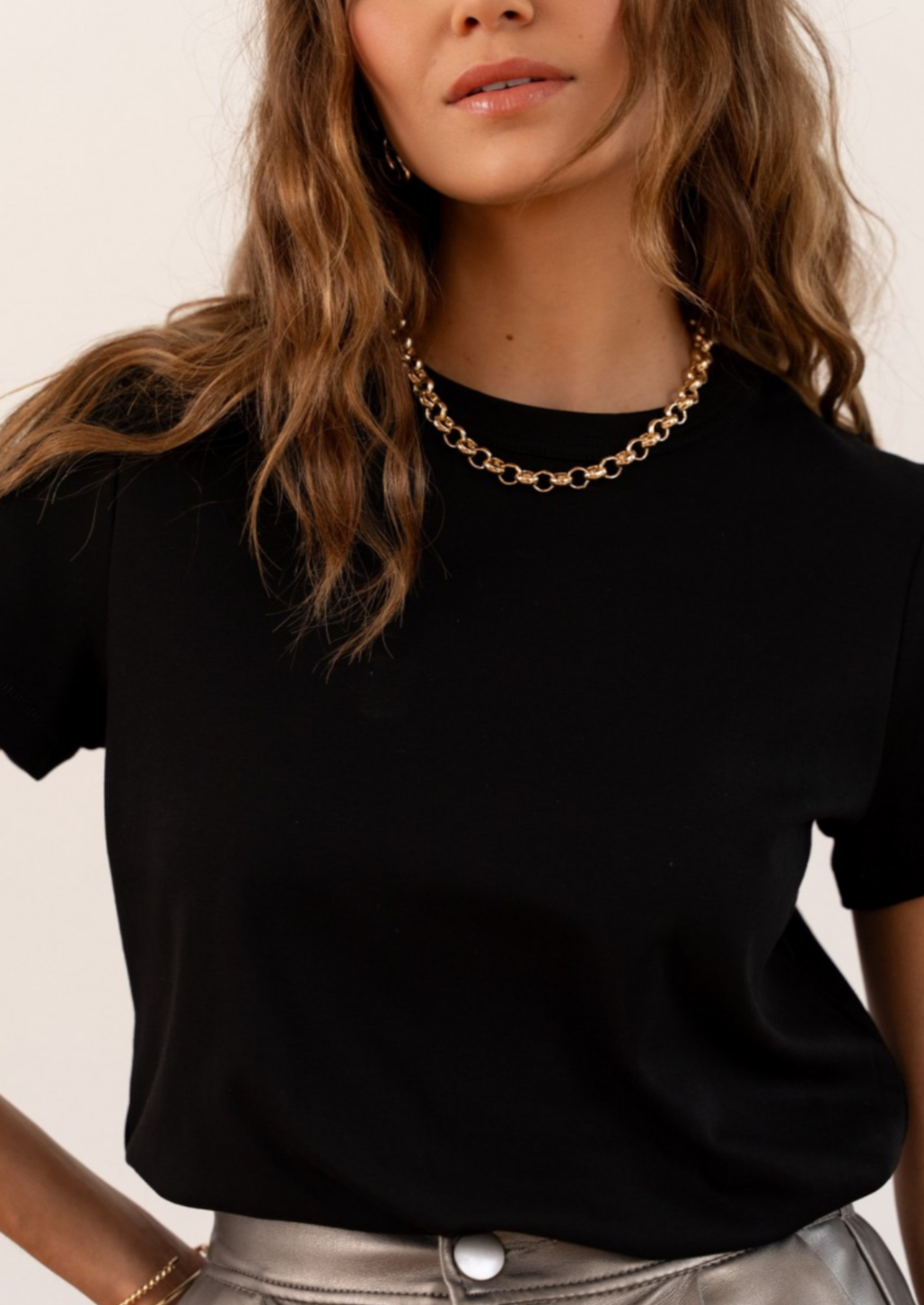 Black Cotton T Shirt