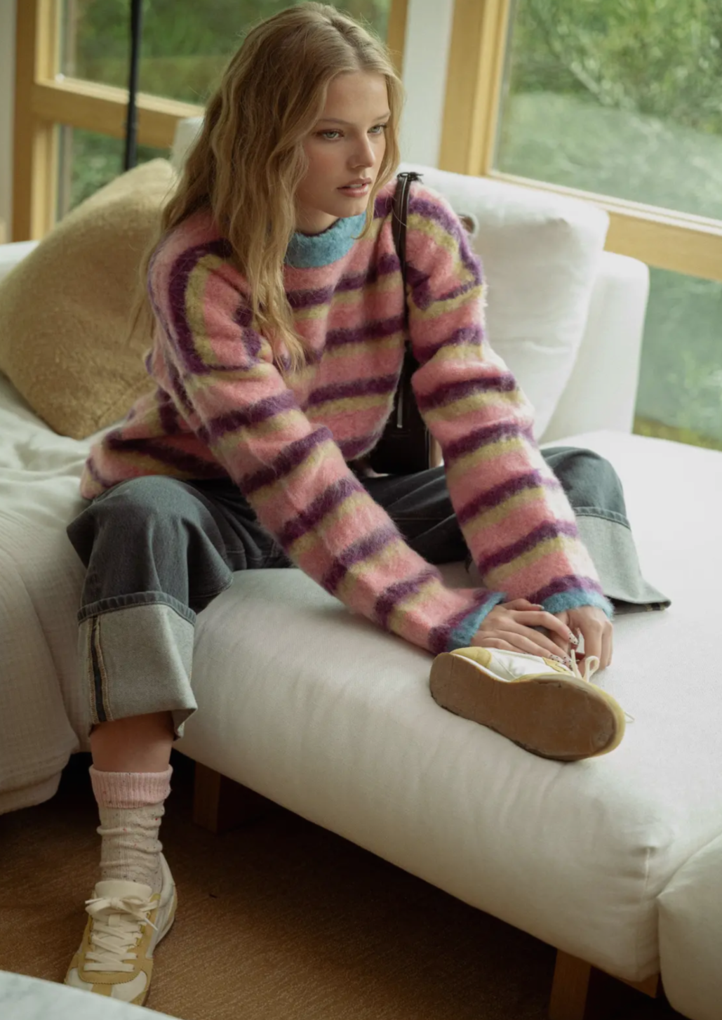 Multi Colour Brushed Effect Jumper
