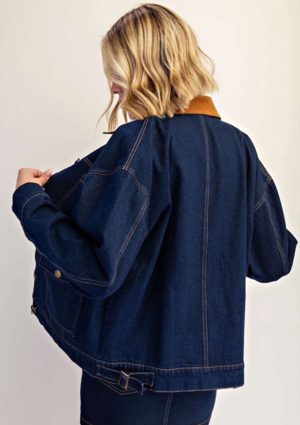 Relaxed Denim Jacket With Contrast Collar