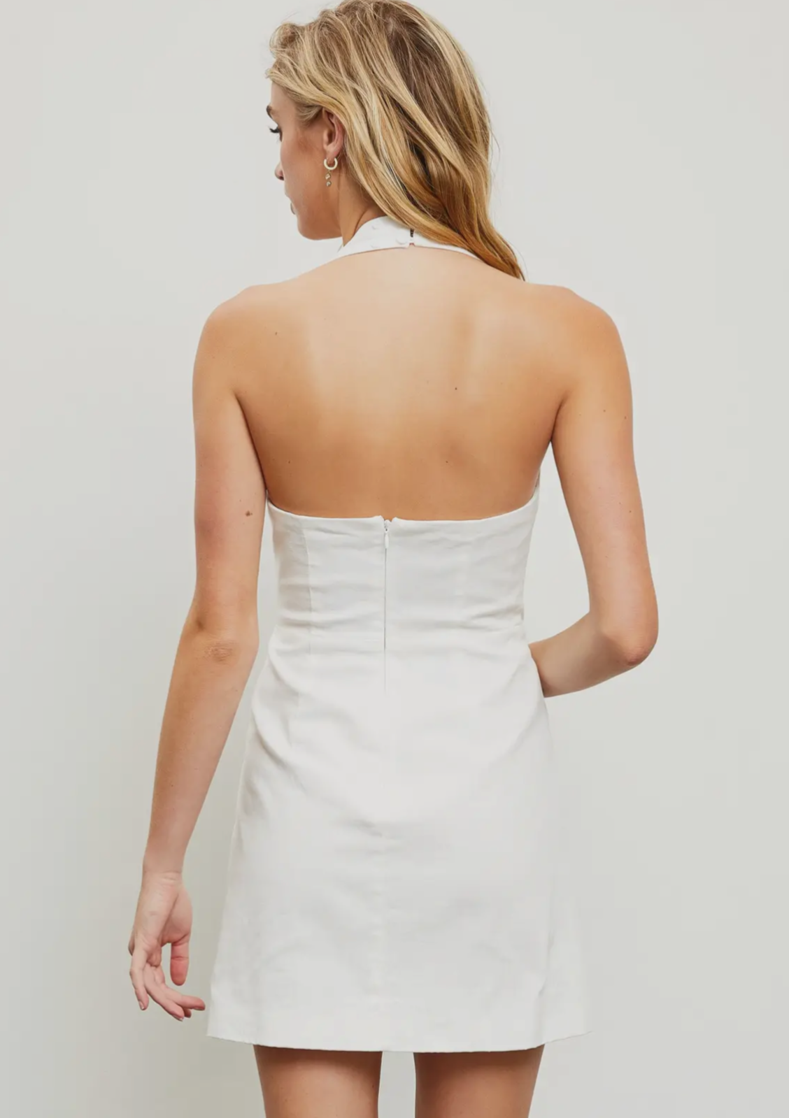 Halter Mini White Dress