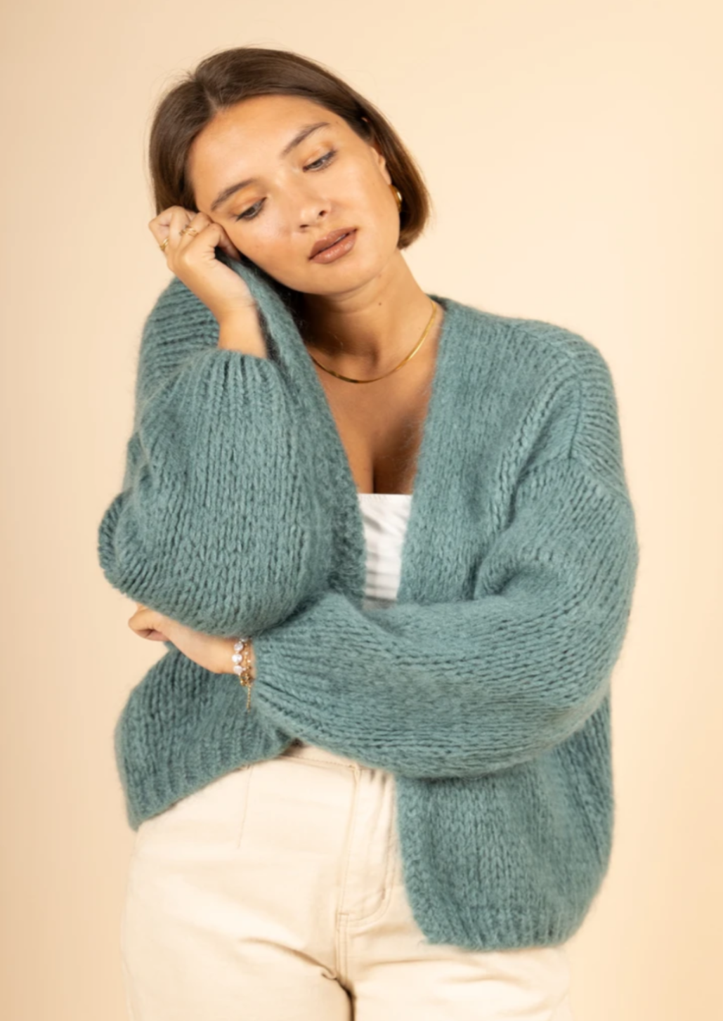 Bernadette Oversized Celadon Cardigan