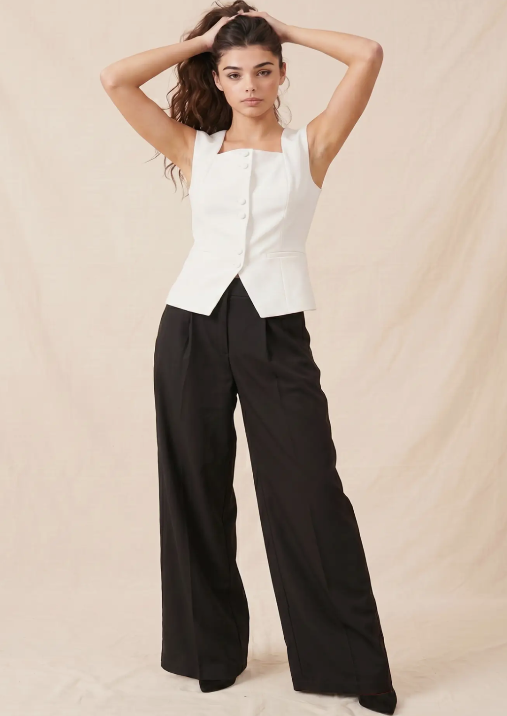 Tailored Square Neck Button