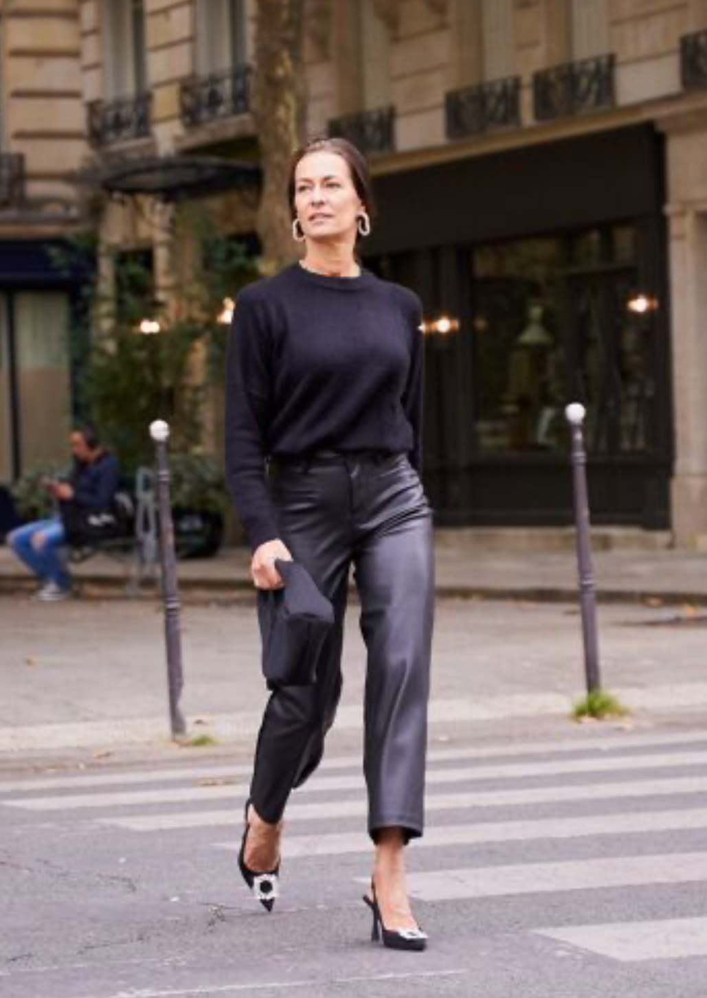 Wide Cropped Faux Leather Valentina Trousers
