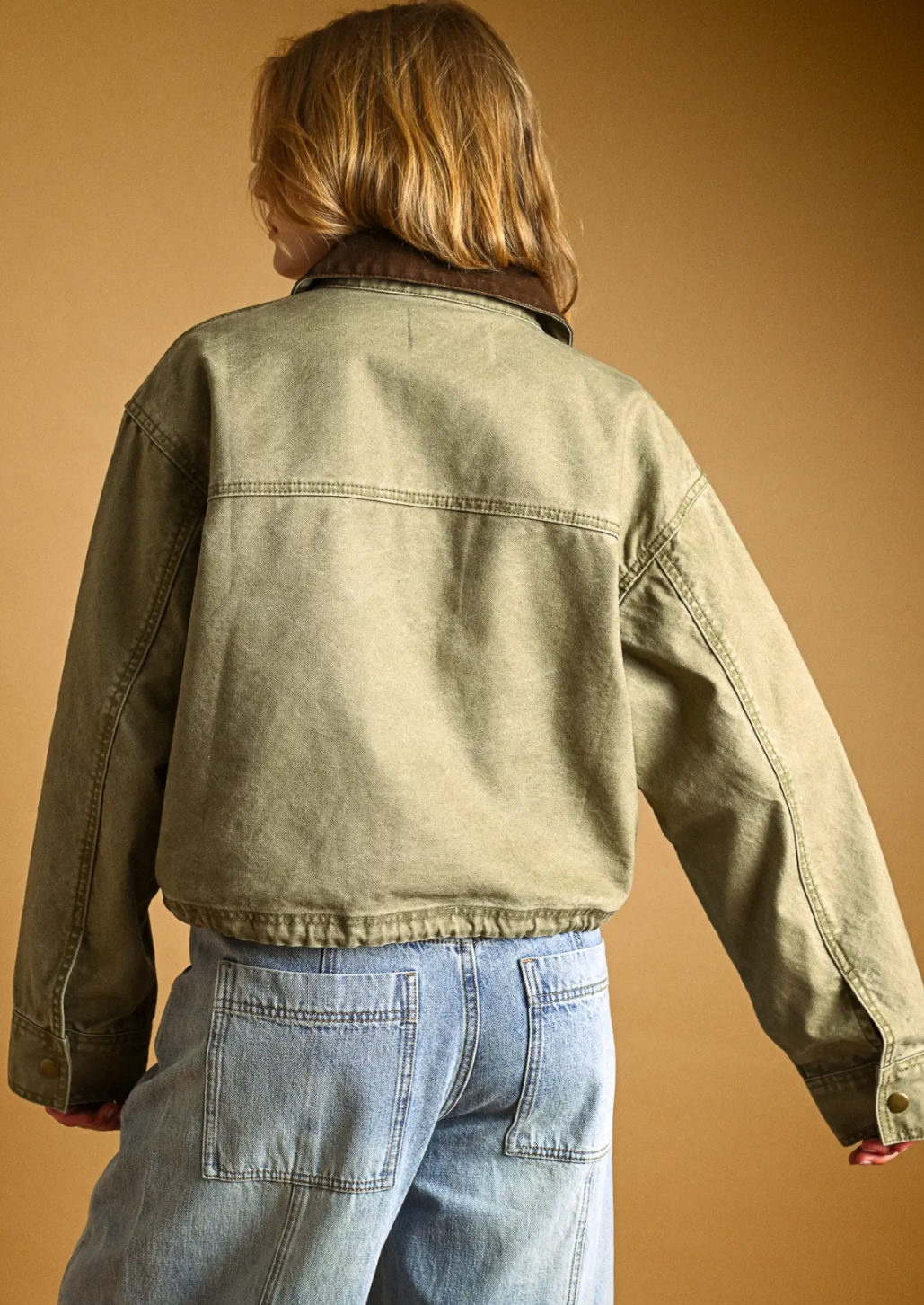 Contrast Collar Utility Jacket