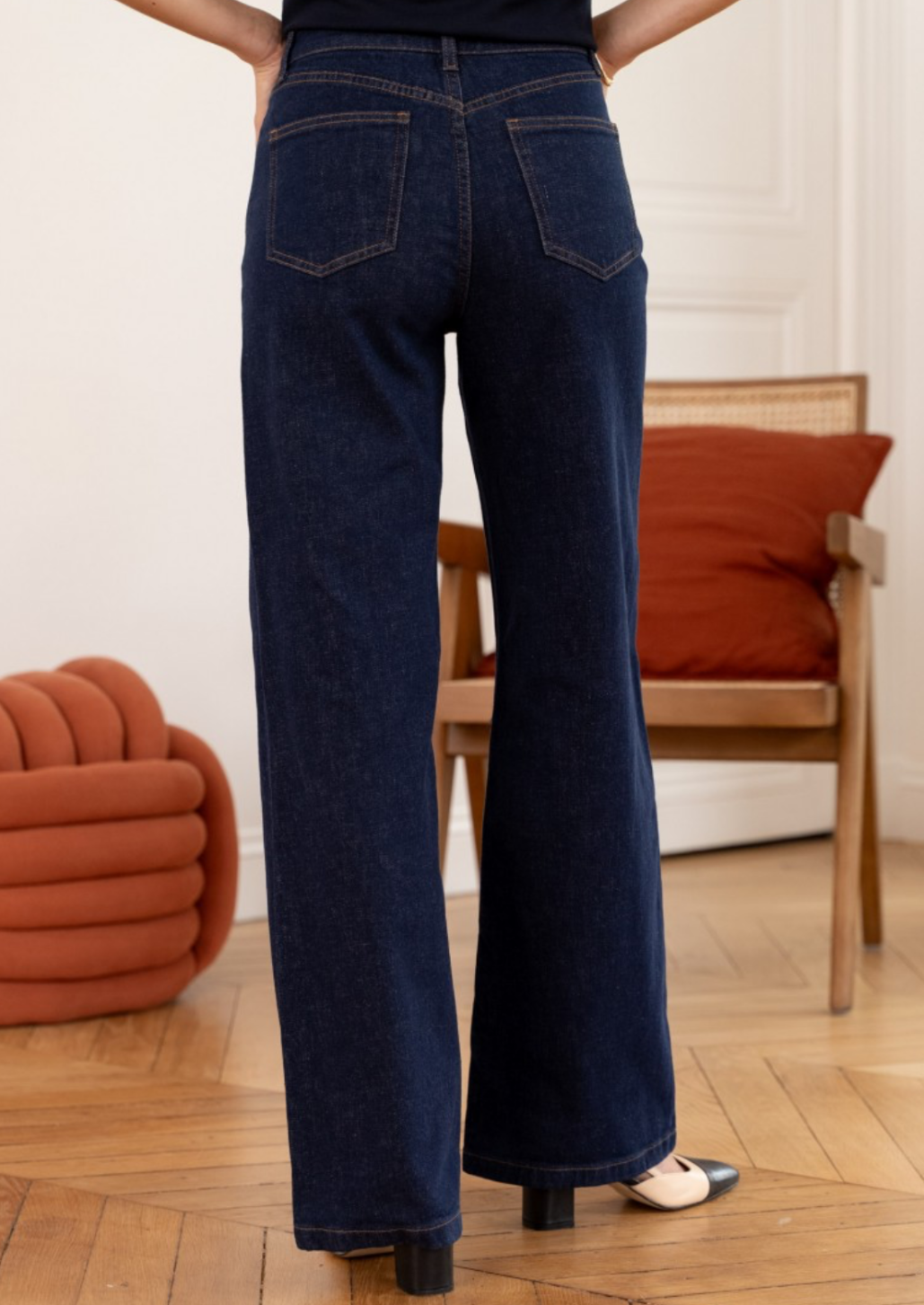 Dark Blue Gabriel Wide Leg Jean