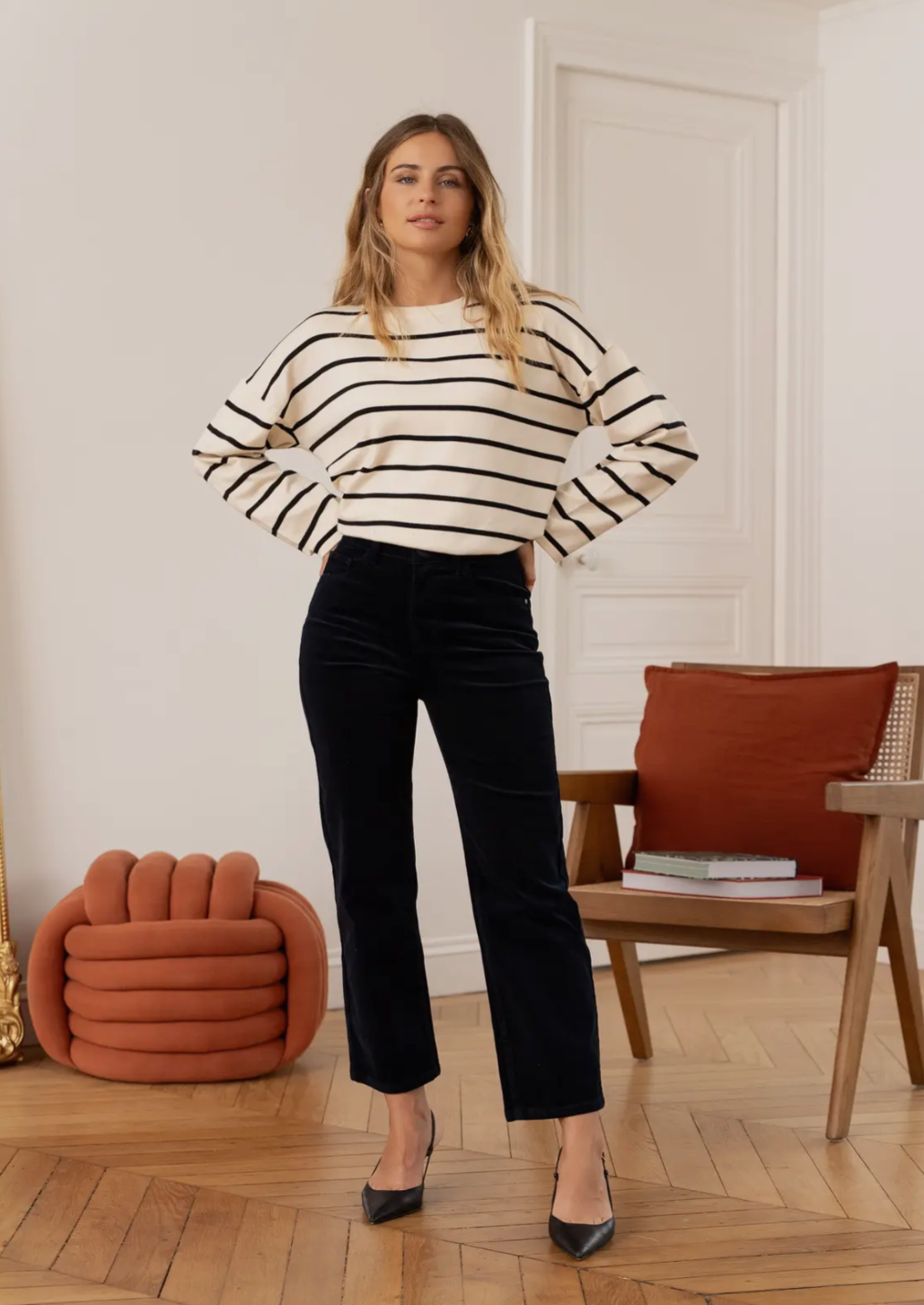 Solange Straight Velvet Trousers