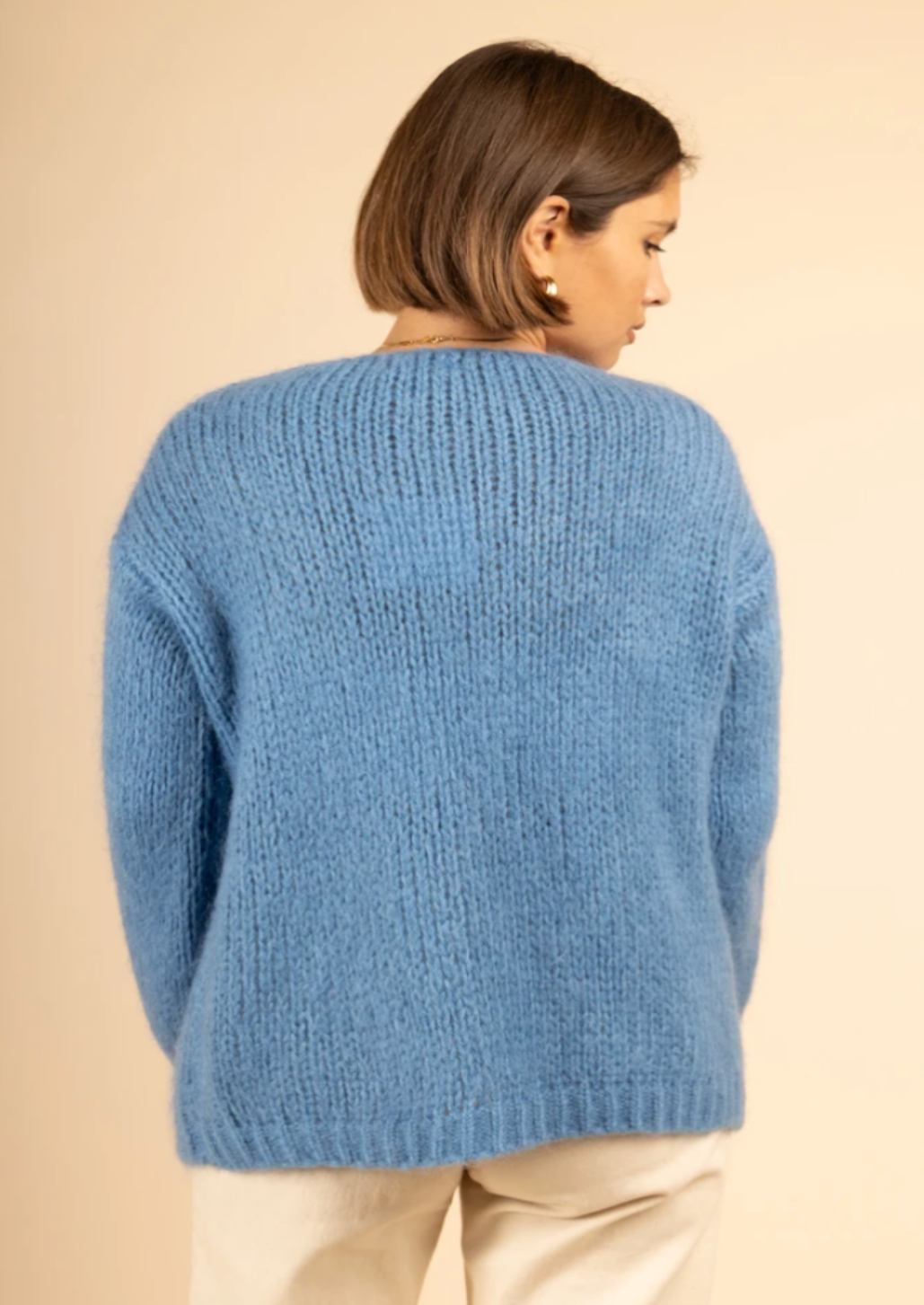 Oversized Bernadette Blue Mohair Cardigan