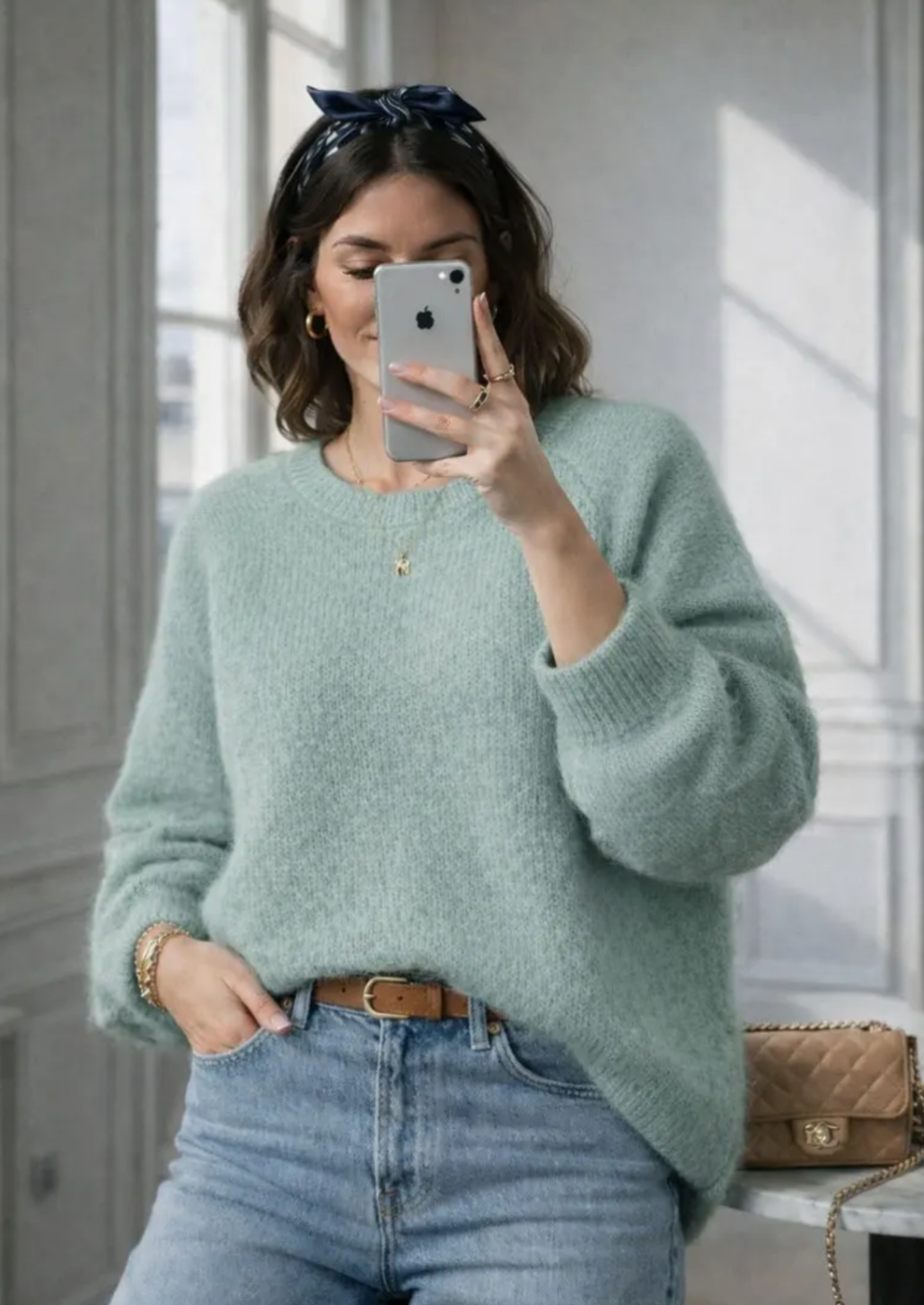 Aqua Marine Mohair Jumper