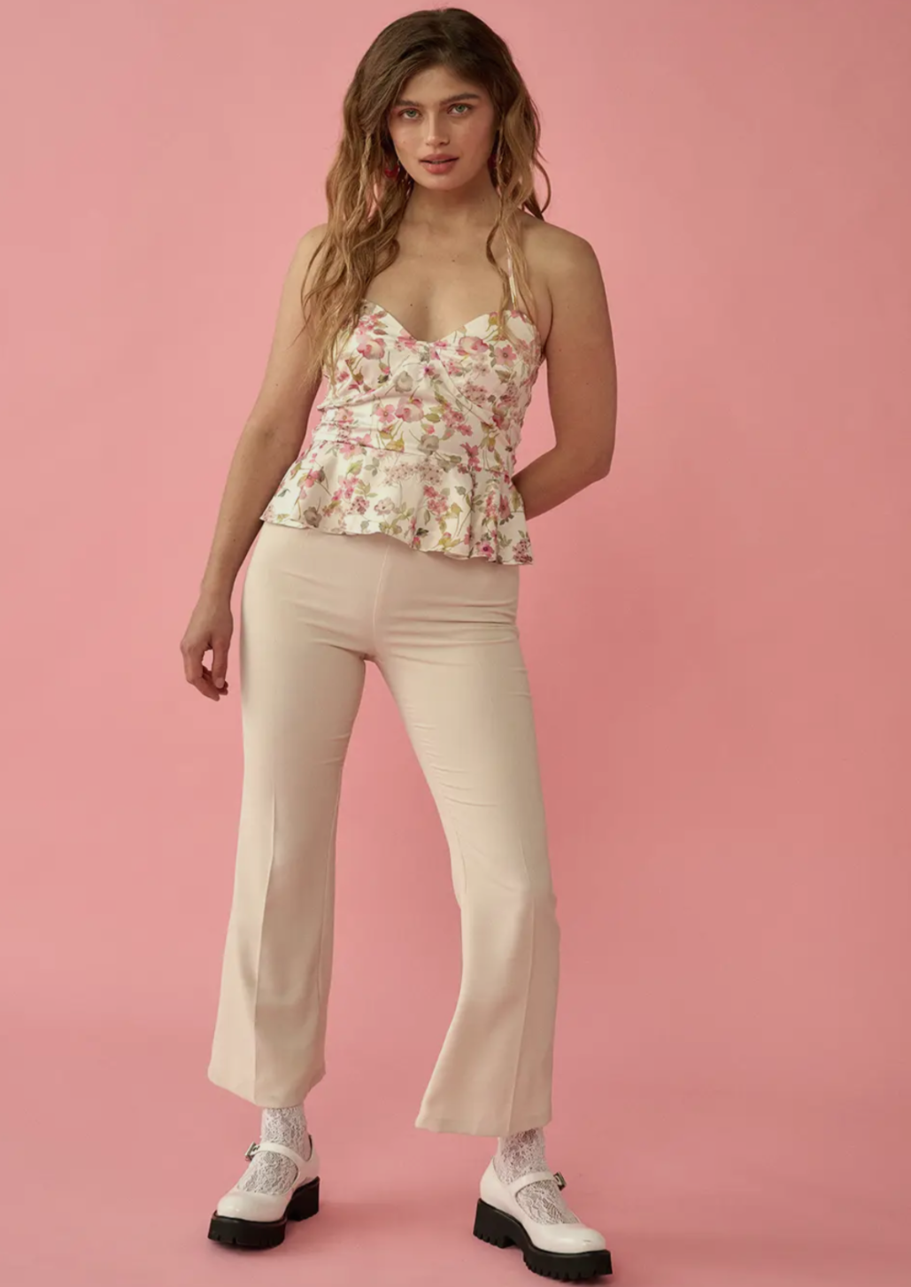Floral Sweetheart Neck Cami