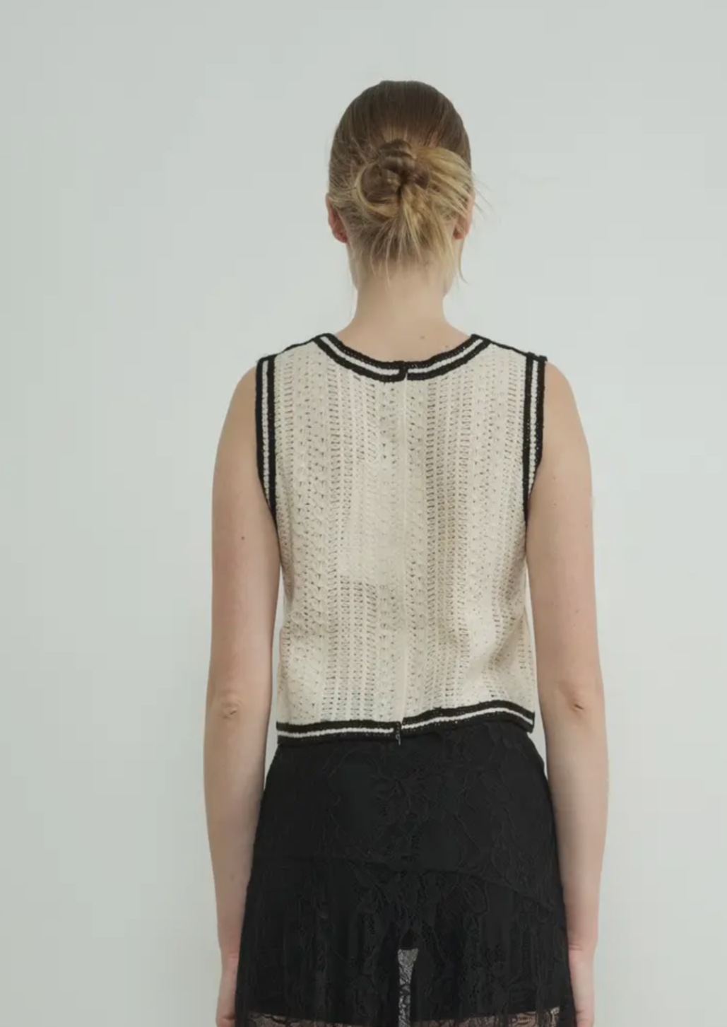 Embroidered Floral Crochet Vest