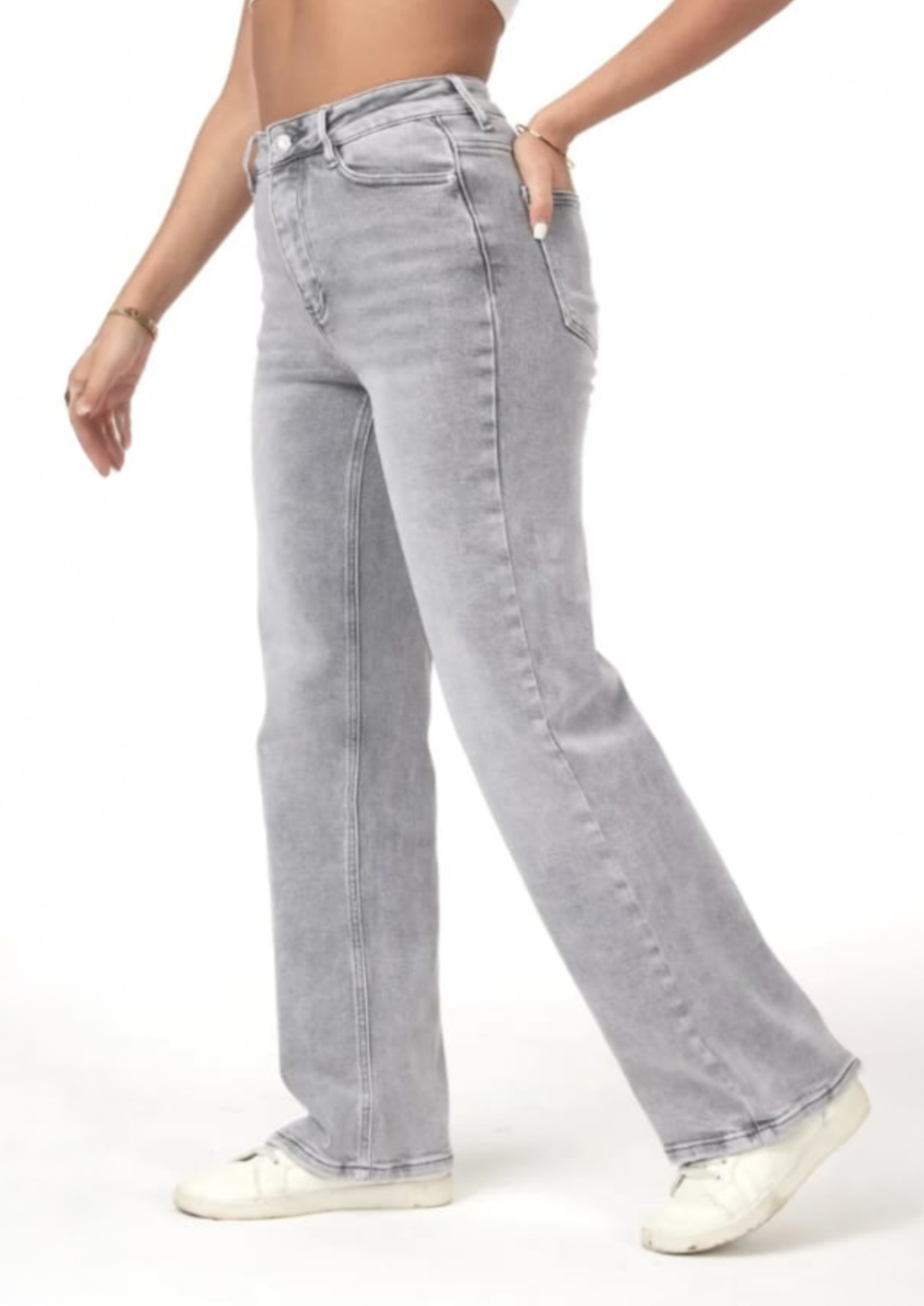 Denim Grey Straight Leg Jean