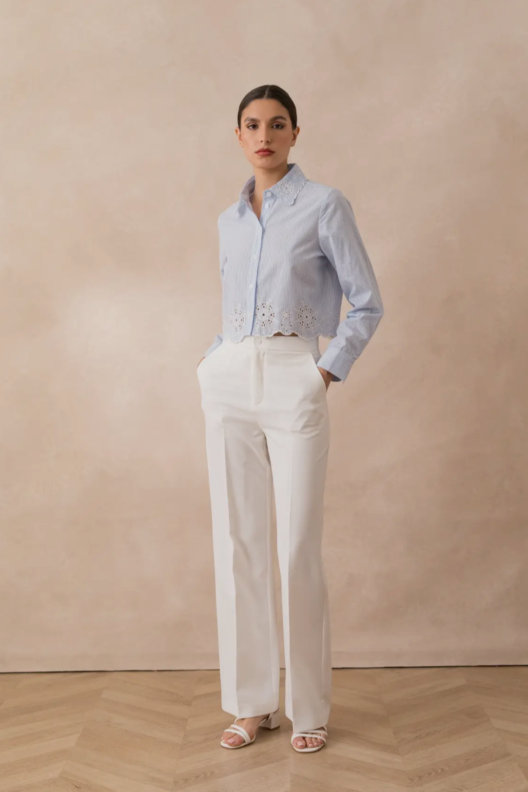 Striped Cotton Pale Blue Shirt