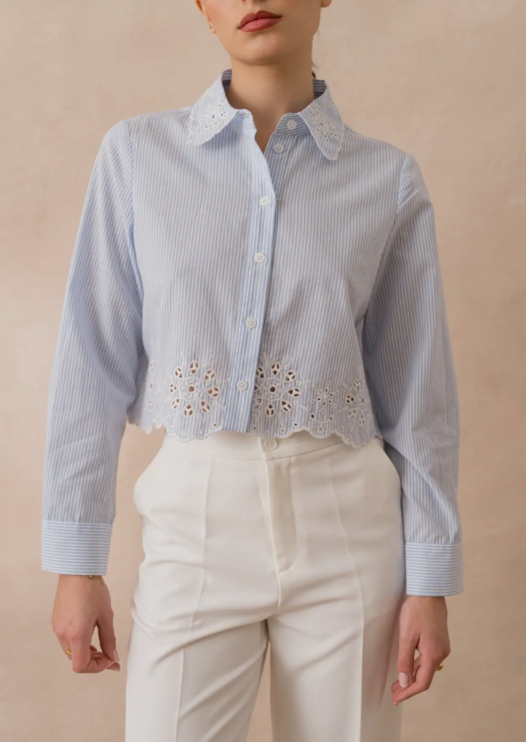 Striped Cotton Pale Blue Shirt