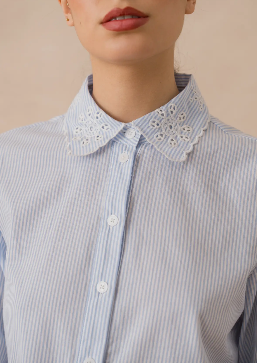 Striped Cotton Pale Blue Shirt