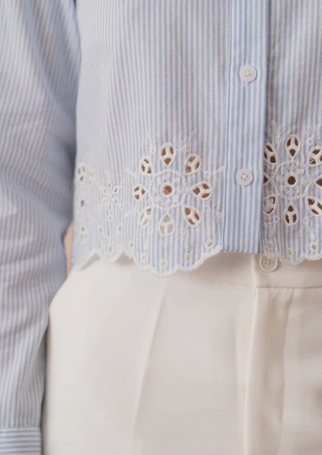 Striped Cotton Pale Blue Shirt