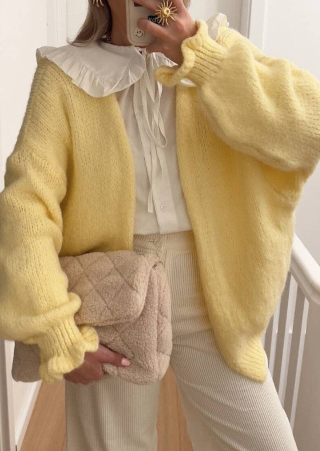 Light Yellow Oversized Cardigan