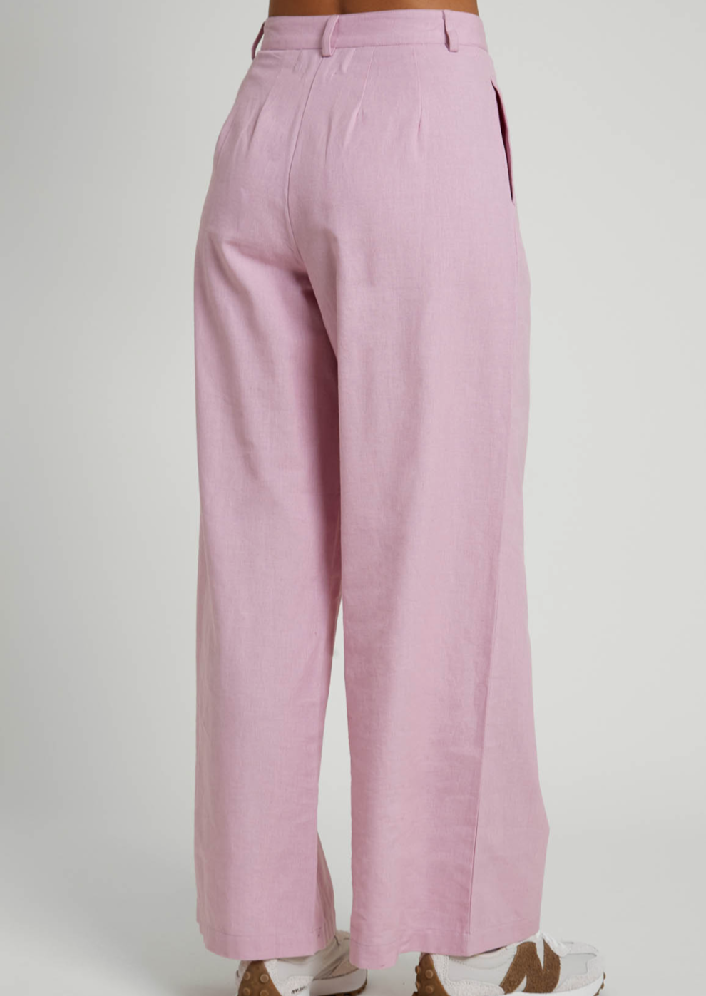 Linen Blend Wide Leg Trousers
