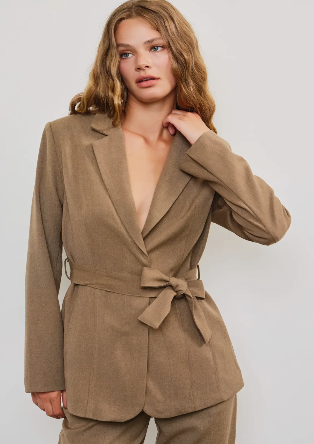 Mocha Belted Blazer