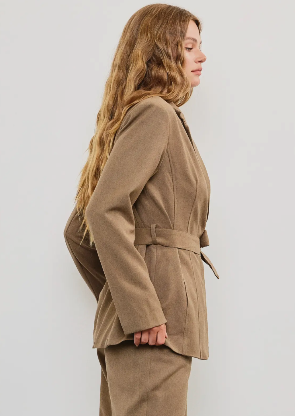 Mocha Belted Blazer