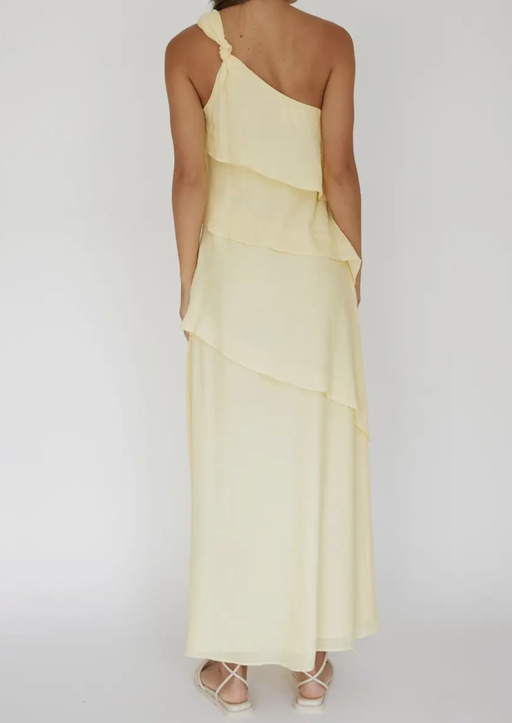 One Shoulder Knotted Maxi Dress