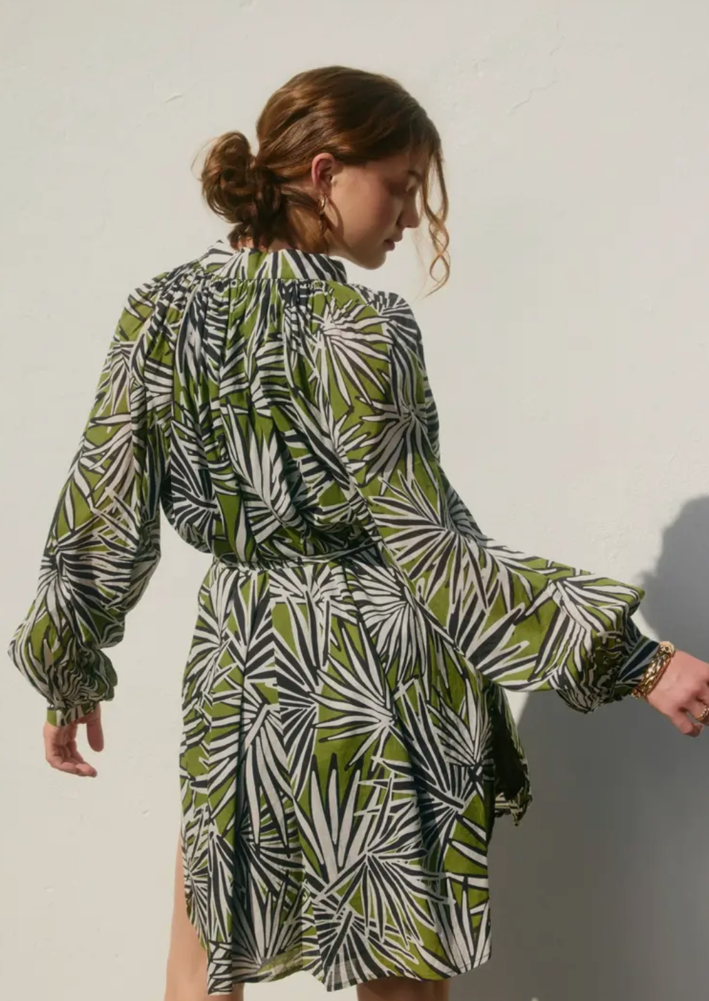 Drifting Dreams Bubble Sleeve Shirt Dress