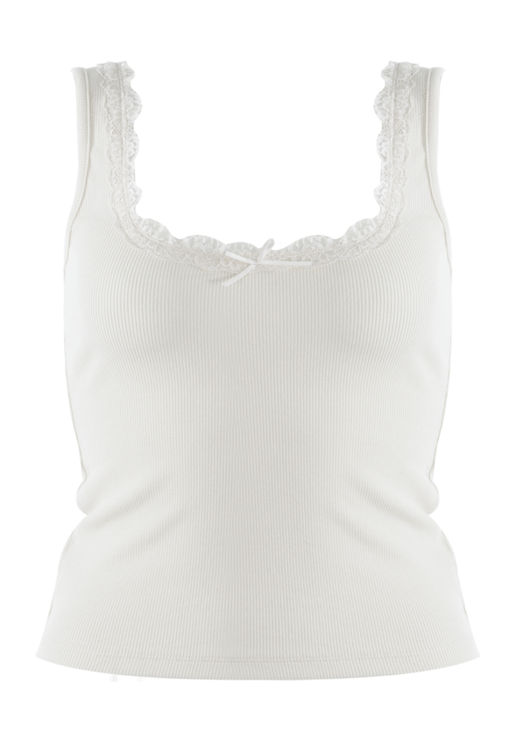 Lace Neckline Vest Top