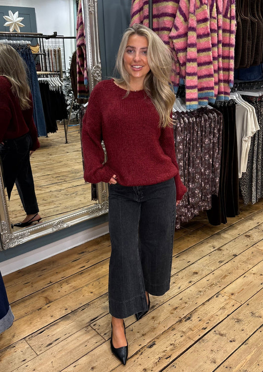 Burgundy Oversized Jumper