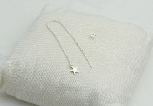 Sterling Silver Star Mismatch Earrings